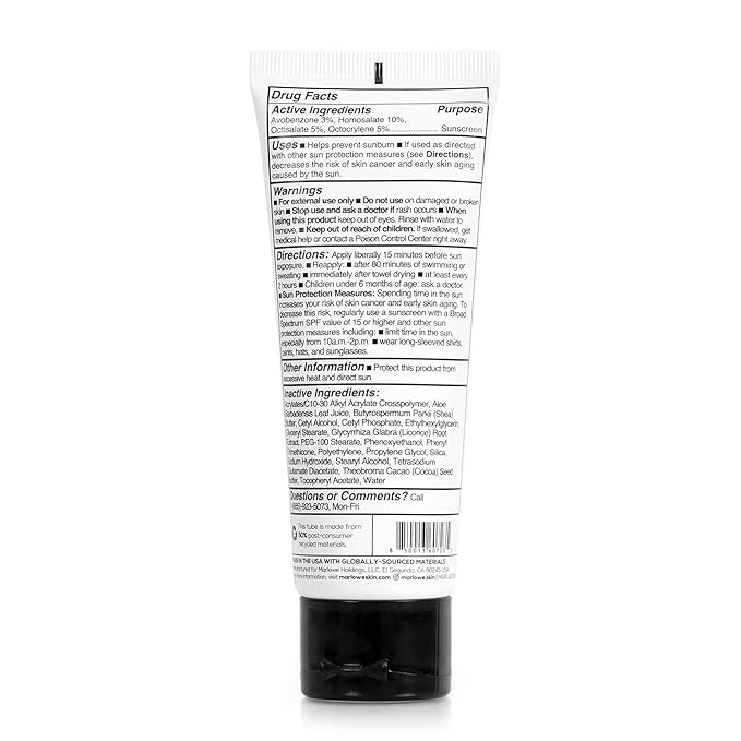 MARLOWE. No. 128 Men's Facial Lotion with Sunscreen SPF 50, 3.4 oz, Oil-Free, Lightweight Daily Face Moisturizer for Men, Includes Natural Extracts to Hydrate, Nourish & Soothe-BrightBean Baby