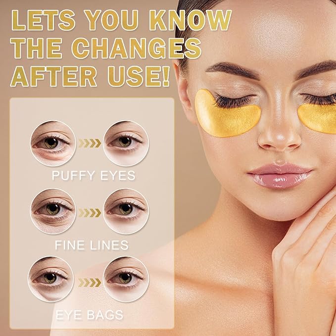 24K Gold Under Eye Patches,Black Box Collagen Anti-Aging Moisturize Under Eye Mask,Reducing Fine and Lines Dark Circleeye Patches,Gel Eye Masks Beauty & Personal Care-BrightBean Baby