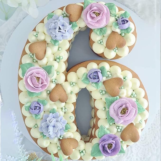 Ducodocu Large Silicone Number Cake Mould 3D Novelty Cake Pan DIY Baking Mold for Birthday Anniversary Number of 6