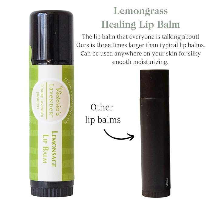 Victoria's Lavender Natural Body Products Gift Set - Handmade Soap, Hand & Body Lotion, Lip Balm, Body Candle Skin Care Sets & Kits, Lavender Bath and Body Products for Women, Lavender Lemongrass-BrightBean Baby