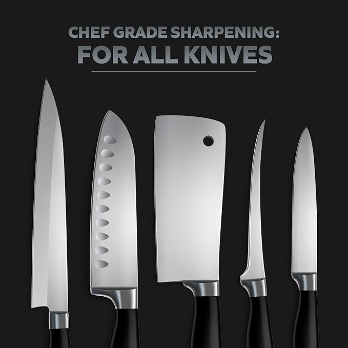 Hugo & Jude Premium Rolling Knife Sharpener - Sharpening Made Easy - Ergonomic Diamond Rolling Wheel Sharpener, 15/18/20/22° Magnetic Angles for Kitchen Knife Sharpener- Kitchen Gadgets & Gifts