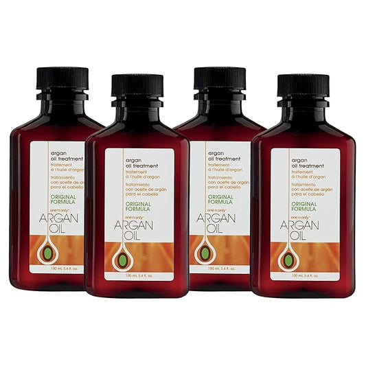 One 'n Only Argan Oil Hair Treatment - Hair Oil Smoothes and Strengthens Dry Damaged Hair, Eliminates Frizz, Creates Brilliant Shines, Non-Greasy Formula, 3.4 Fl. Oz (4 Pack)-BrightBean Baby