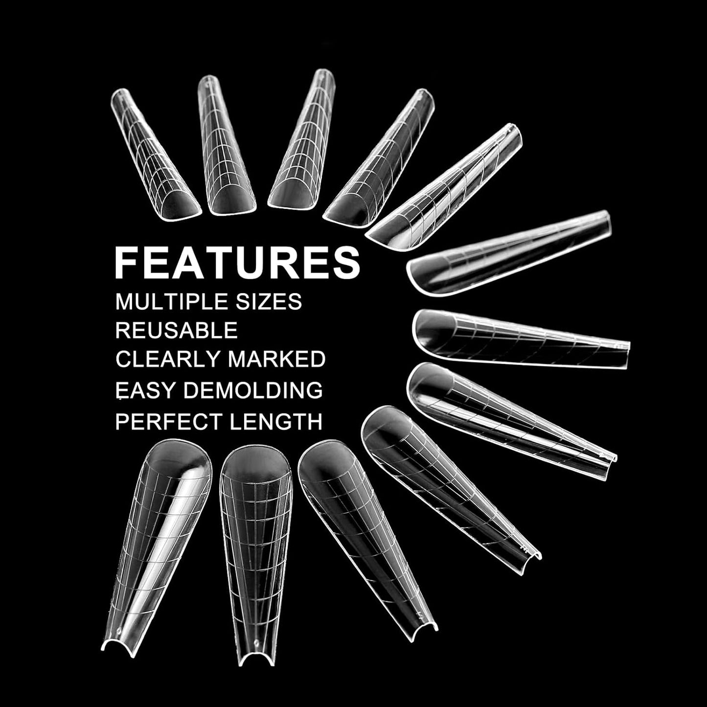 120Pcs Dual Nail Forms,Upper Arched Extension Poly nail gel Nail Forms Full Cover Reusable Nail Molds 12 Sizes for Nail Art Design Salon&DIY-BrightBean Baby