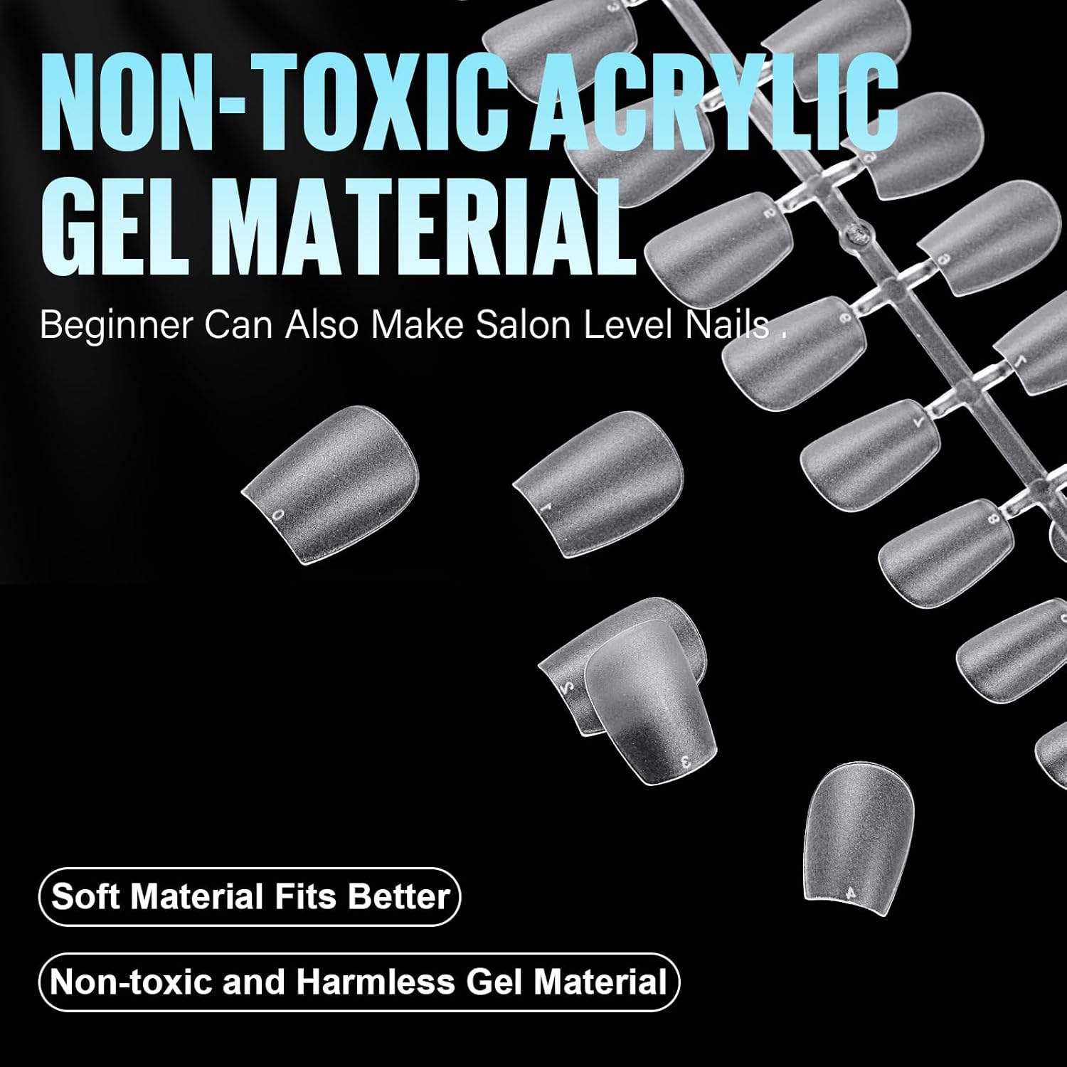 TOMICCA Extra Short Coffin Nail Tips, 240Pcs Full Cover Acrylic Fake nails for Extension Manicure, 15 Sizes Easy Use Soft Pre Shaped Gel Nail Tips for Home DIY and gifts women-BrightBean Baby