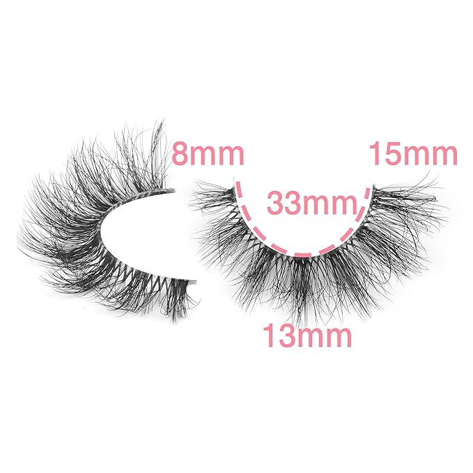 FANXITON Mink Lashes with Clear Band 15 MM 10 Pairs Cat-Eye Lashes Natural Look False Eyelashes Pack Wispy Eyelashes 3D Faux Mink Eyelashes-BrightBean Baby