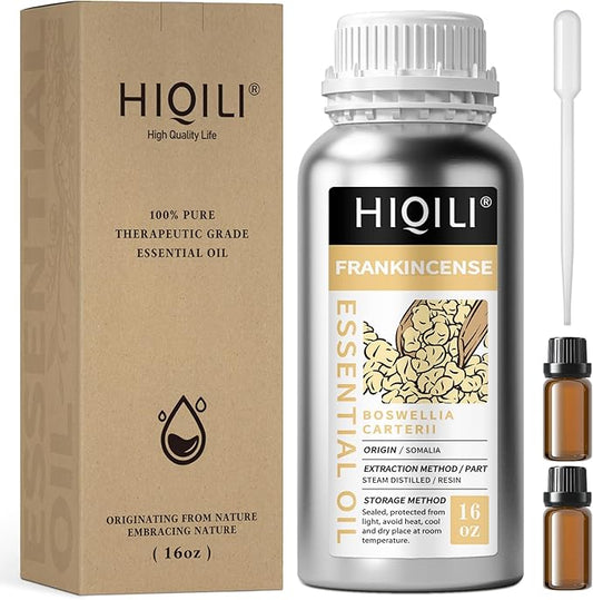 HIQILI 16 Fl Oz Frankincense Essential Oil, for Massage Skin Care, Diffuser, Aromatherapy, 100% Pure Undiluted-BrightBean Baby