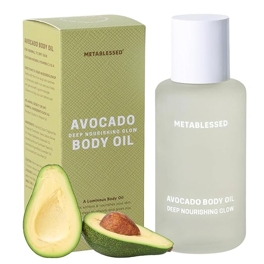 Avocado Dry Body Oil - Deep Nourishing Glow, Fast Absorbing & Non-Greasy Body Moisturizer. Luxurious Soothing Aromatherapy. Sensitive Skin Safe, Clean Beauty 3.38 fl. oz-BrightBean Baby