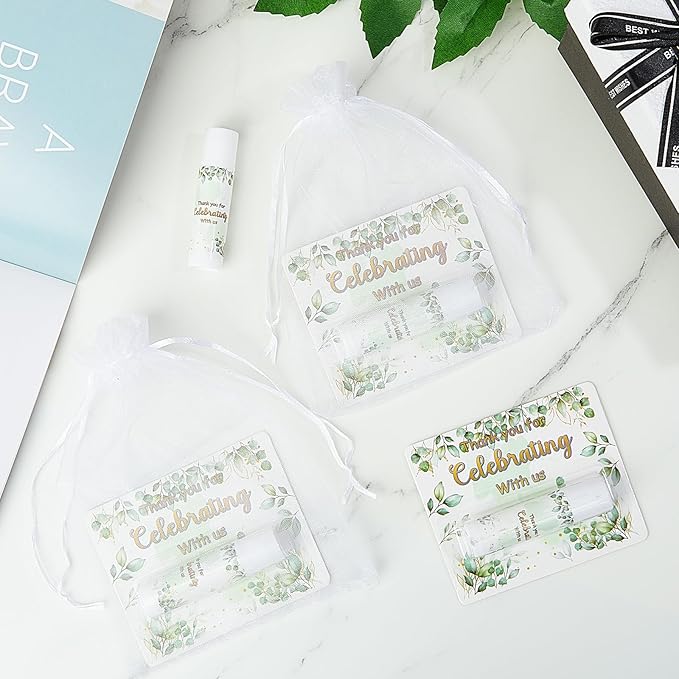 24 Set Thank You Gift Lip Balm Bulk Baby Shower Party Gifts Favors Lip Balms for Guests Bridal Shower Favor Girls Boys Gender Reveal Favors Souvenirs Party Supplies Thank You Gifts for Wedding-BrightBean Baby