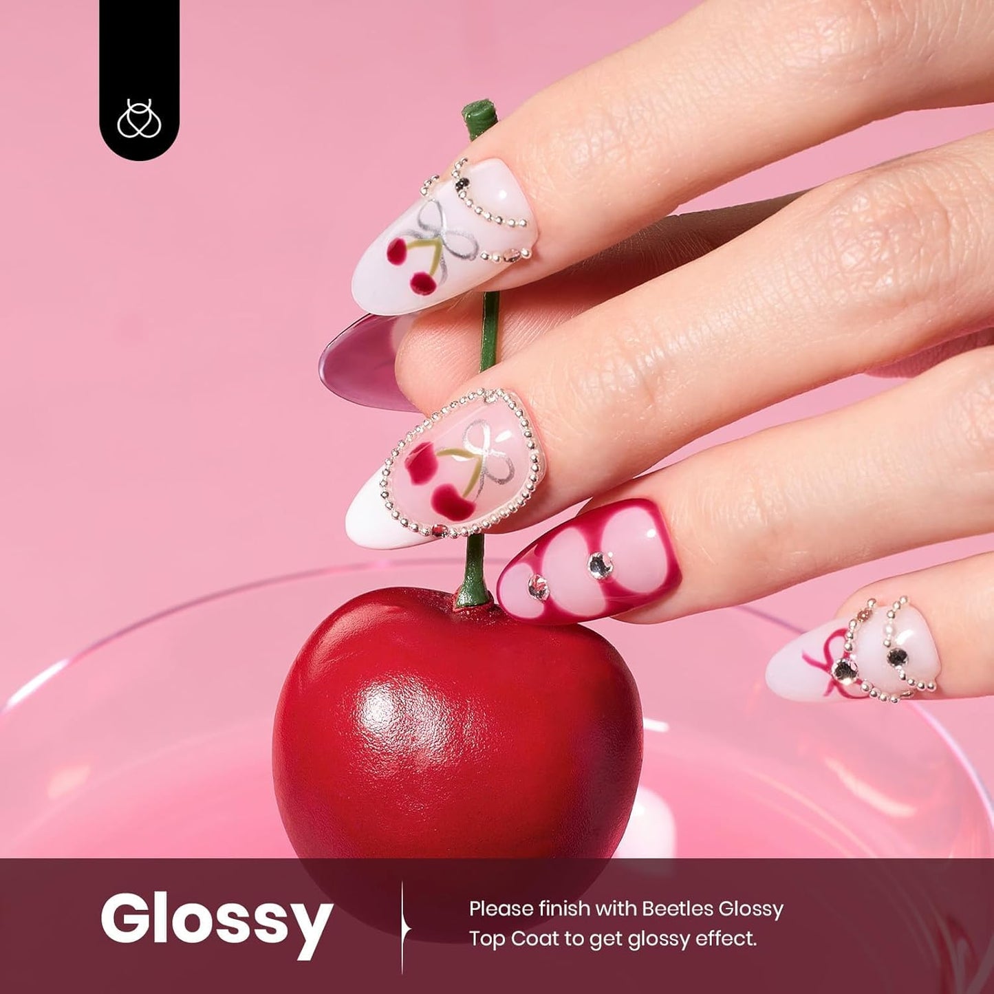 Beetles Dark Red Gel Nail Polish - 15ML Maroon Red Translucent Sheer Jelly Nail Polish Soak Off UV Lamp Colorful Bottle Gel Nail Art Salon DIY Home Manicure Gift for Women-BrightBean Baby