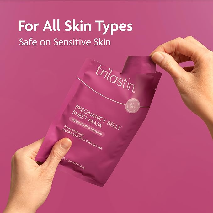 TriLASTIN Belly Masks - Belly Masks for Pregnant Women - Hydrating & Soothing for Itchy Skin - Reduces Stretch Marks - Safe for Sensitive Skin - Paraben & Phthalate-Free - Made in USA - 4 Pack-BrightBean Baby