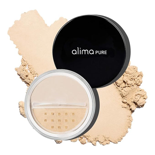 Alima Pure Matte Foundation Loose Mineral Powder Foundation Makeup, Loose Powder Makeup Oil Free Talc Free Powder, Natural Makeup Mineral Foundation Full Coverage Natural Foundation Powder .15 oz/4.5g-BrightBean Baby