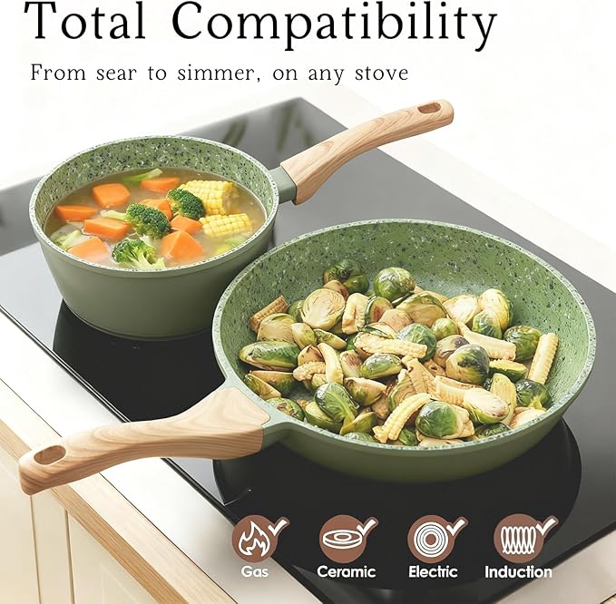 Nonstick Cookware Set 2-Piece 8.5" Green - PFOA Free