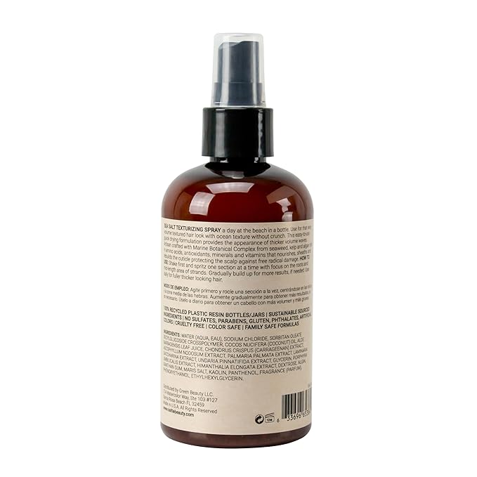 Sea Salt Hair Volumizing Spray Adds Texture, Volume, UV Protection, Beach Wave Finish I For All Hair Types (8.5 fl. oz./250ml)-BrightBean Baby