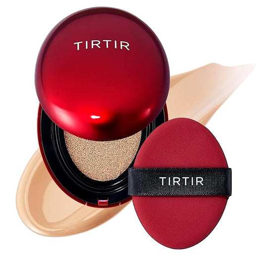 TIRTIR Mask Fit Red Cushion Foundation | Japan's No.1 Choice for Glass skin, Long-Lasting, Lightweight, Buildable Coverage, Semi-Matte (22N Shell Beige, 0.63 Fl Oz (Pack of 1))-BrightBean Baby