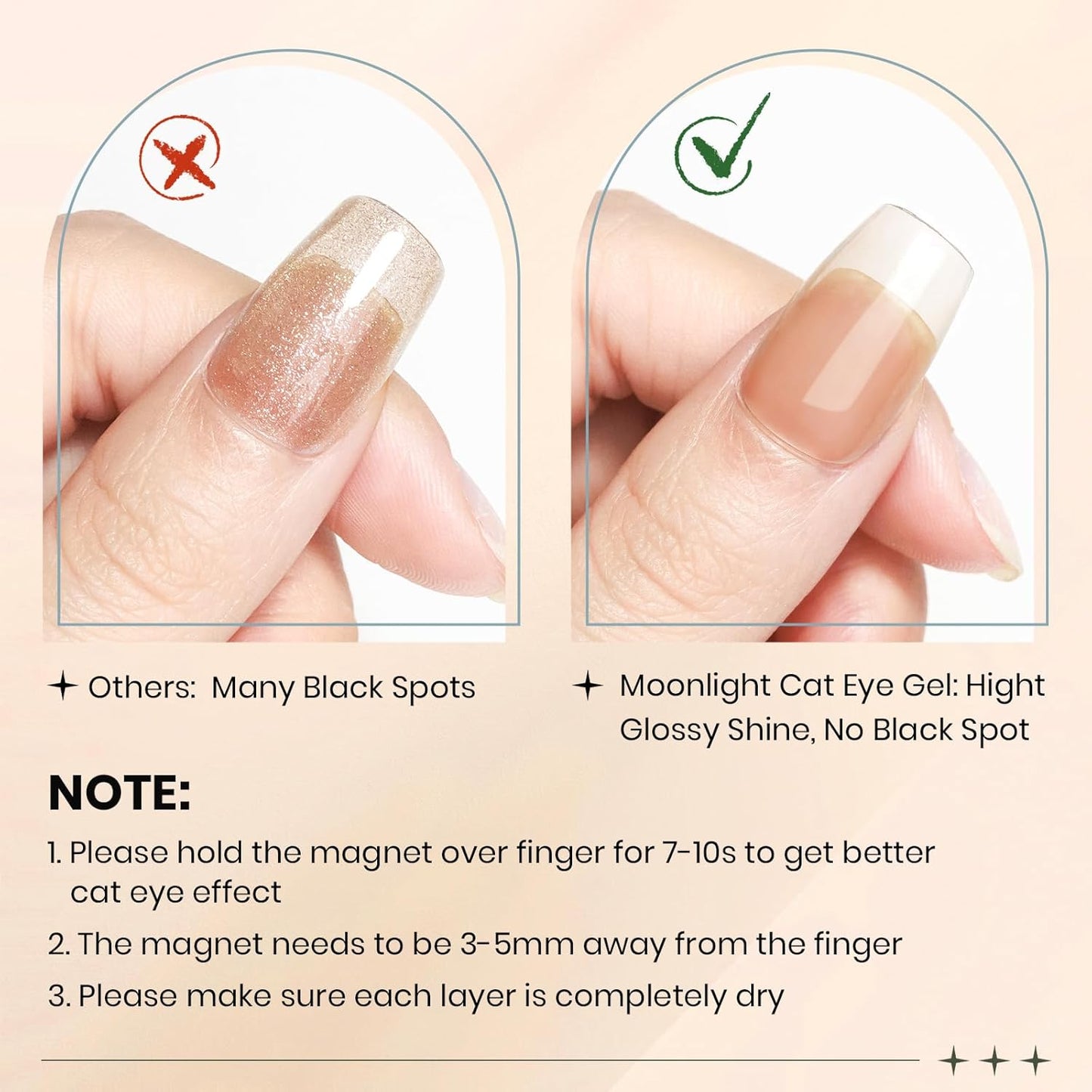 Moonlight Cat Eye Gel Nail Polish 10ml Silk Magnetic Nail Polish Glass Cateye Gel Polish with Magnetic Stick Soak Off UV LED Nail Lamp Nail Art Manicure Salon Home DIY 002, Milky Coffee-BrightBean Baby