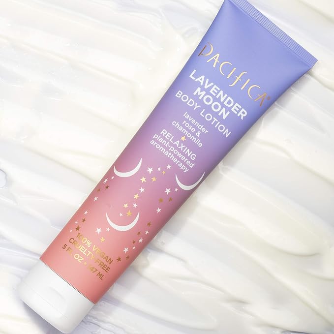 Pacifica Lavender Moon Body Lotion – Relaxing Lavender & Rose Scented Moisturizer w/Chamomile & Vitamin E, Calming Aromatherapy Cream for Nighttime Shower Vegan & Cruelty-Free Dermatologist Tested-BrightBean Baby