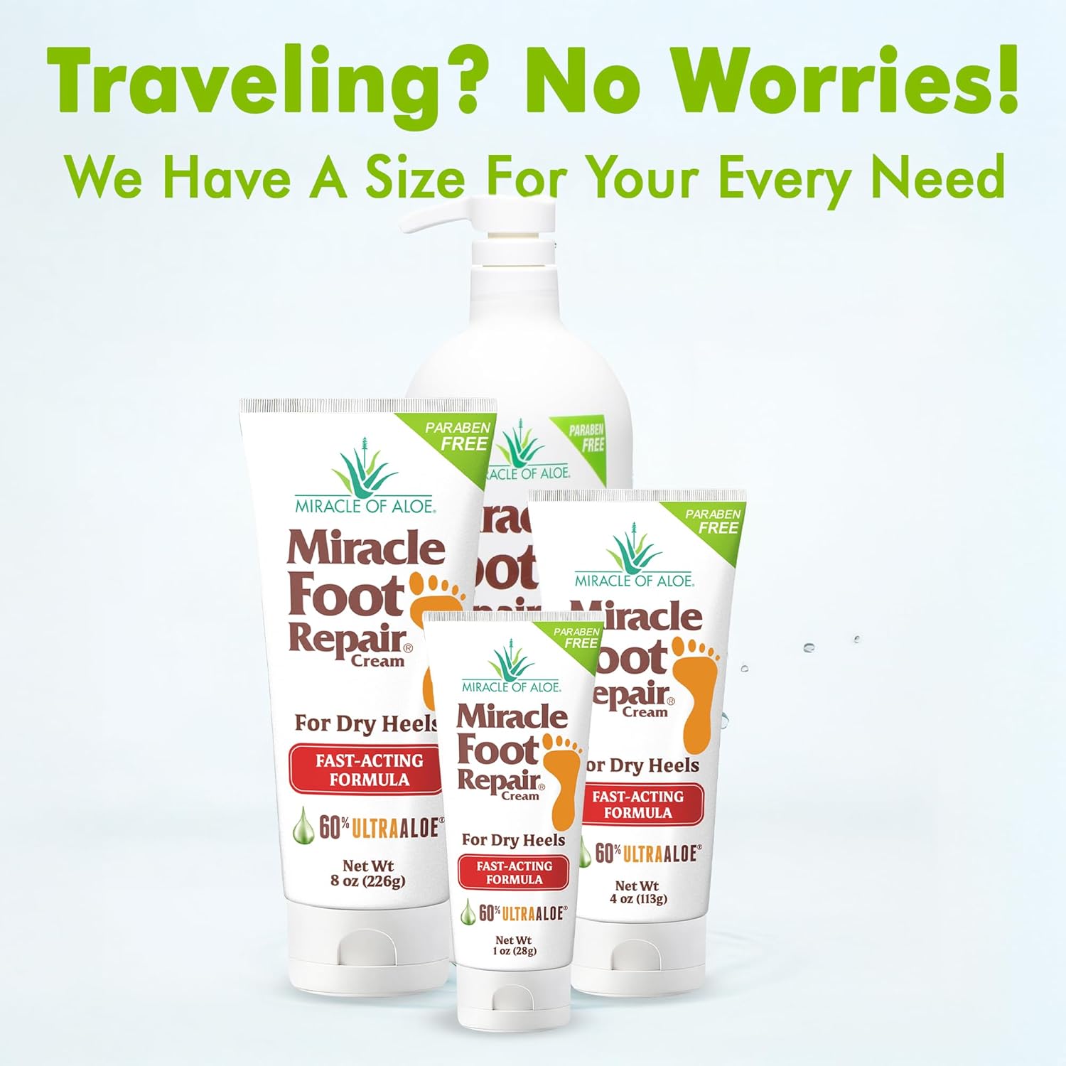 Miracle Foot Repair Cream (1 oz / 12 Pack) Repairs Dry Cracked Heels and Feet, 60% Pure Ultra Aloe Moisturizes, Softens, and Repairs-BrightBean Baby