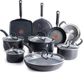T-fal Ultimate Hard Anodized Nonstick Cookware Set 14 Piece - Black Pots and Pans