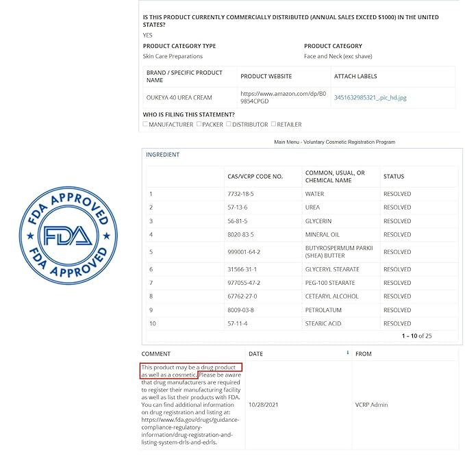 OUKEYA Urea Cream 42% plus Salicylic Acid 2% Net 5.29 Oz for Dry Cracked Feet,Heels,Knees,Elbows,Hands Repair Treatment Moisturizes and Removes Corns,Calluses,Dead Skin,and Softens Toenails-BrightBean Baby