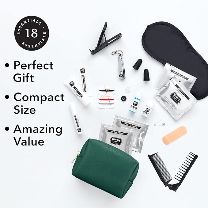 Pinch Provisions Travel Kit, includes 18 Must-Have Emergency Essential Items for Travelling, Ideal Road Trip or Airport Gift for Friends, Family & Peers, Portable Pouch-BrightBean Baby