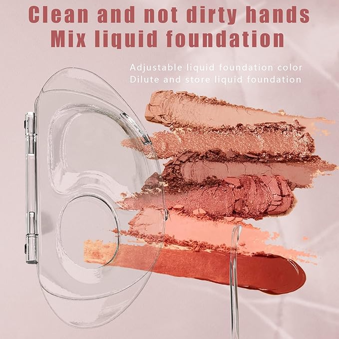 Color Palette can be 180 Degrees fold to Receive Liquid Base Makeup Color Palette Transparent Acrylic Powder Chassis Palette Nail Eyeshadow Eyelash Professional Makeup Color Palette-BrightBean Baby