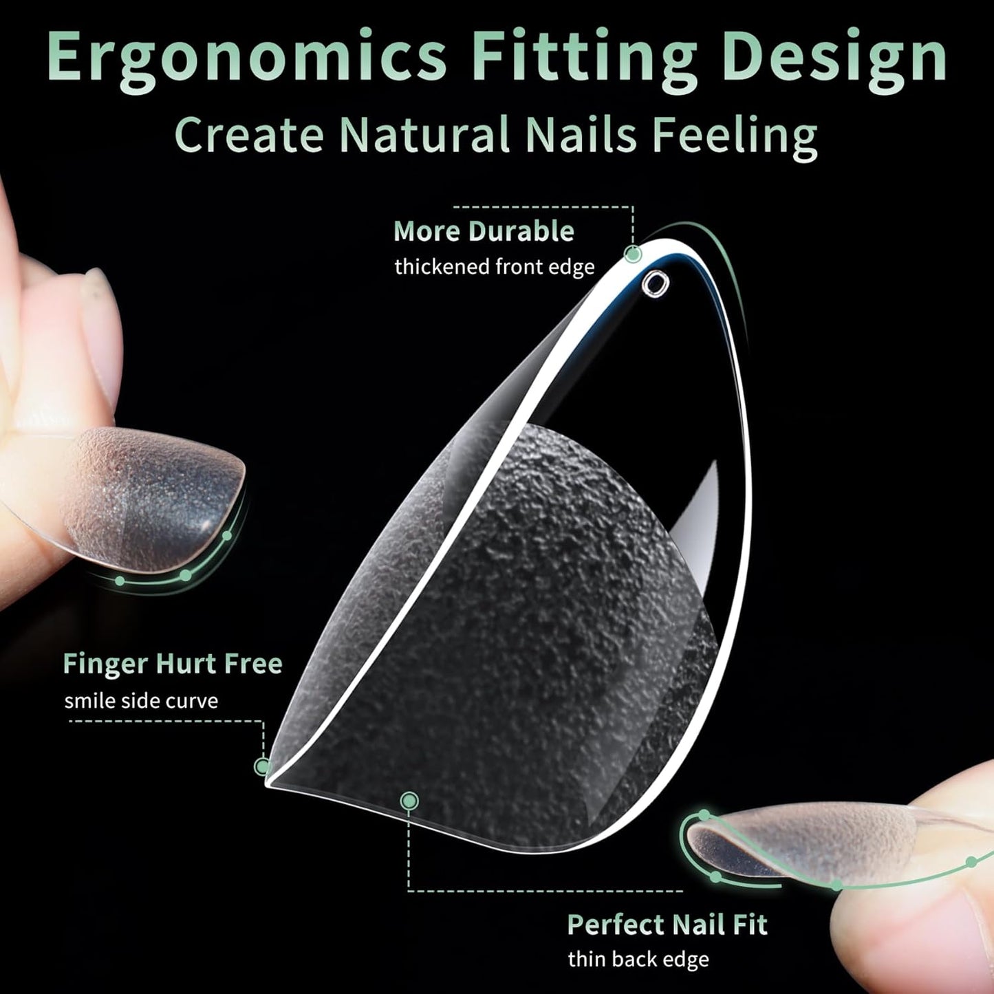 Short Round Oval Nail Tips, 216pcs Acrylic Soft Fake Nails Gel Nail Tips, Full Cover Pre-Shaped Matte Clear Press on Nails for Extension, Diy at Home Manicure 12 Sizes-BrightBean Baby