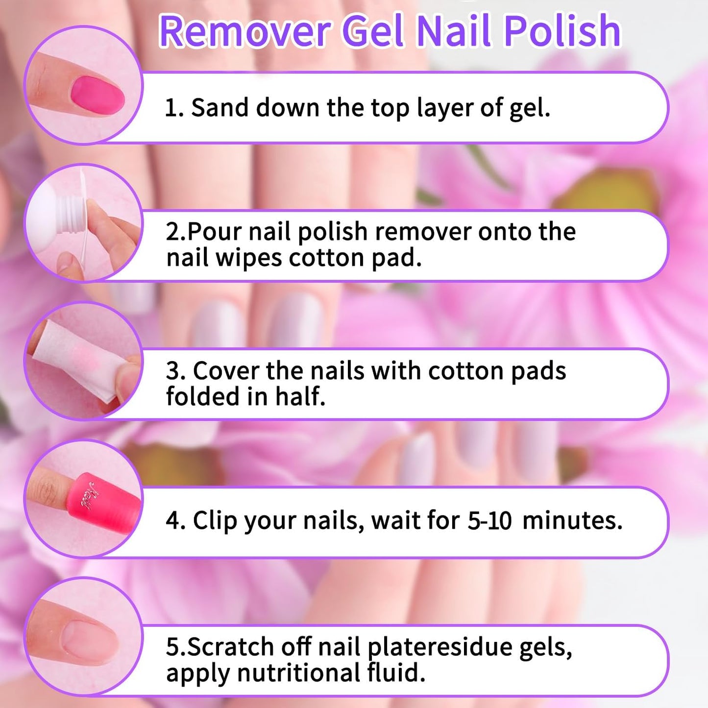 Nail Polish Remover 8Fl.Oz Nail Polish Remover Kit Polish Remover for Nails Glue Artificial Nails,Glitter Polish,Hard Builder gel,dip powder,poly gel,acrylic powder Remove-BrightBean Baby