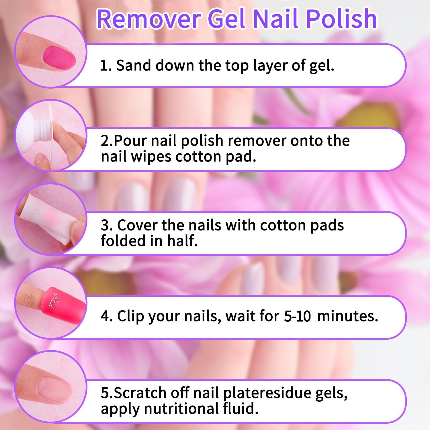 Nail Polish Remover Kit Nail Polish Remover & Slip Solution Polish Remover for Nails Slip Solution for Poly Gel Nails with Glass Cup Nail Cleaning pads-BrightBean Baby