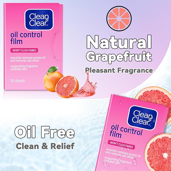 Oil Absorbing Tissues Oil Control Film, Oil Blotting Paper Same Series with Clean & Clear Oil Absorbing Facial Sheets for Oily Skin, 60 sheets Blue + 50 sheets Pink-BrightBean Baby