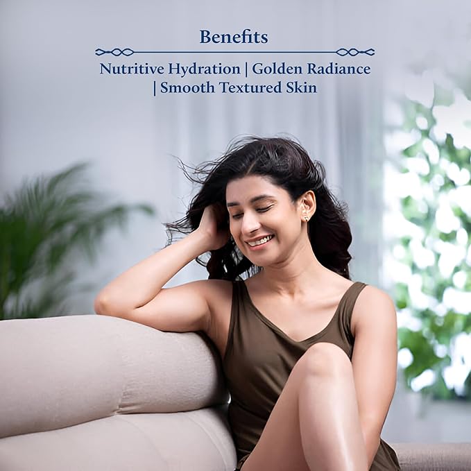 Blue Nectar 24K Carat Gold Body Milk for Women & Men | Body Lotion with Plant Based AHA & Niacinamide | Moisturizer for Body | All Skin Types (14 Herbs, 6.76 Fl Oz)-BrightBean Baby