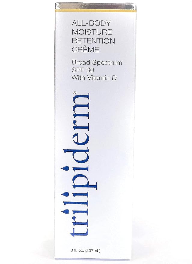 Trilipiderm All-Body Moisture Retention Crème with SPF 30, Vitamin D - 8oz Airless Pump Sunscreen-BrightBean Baby