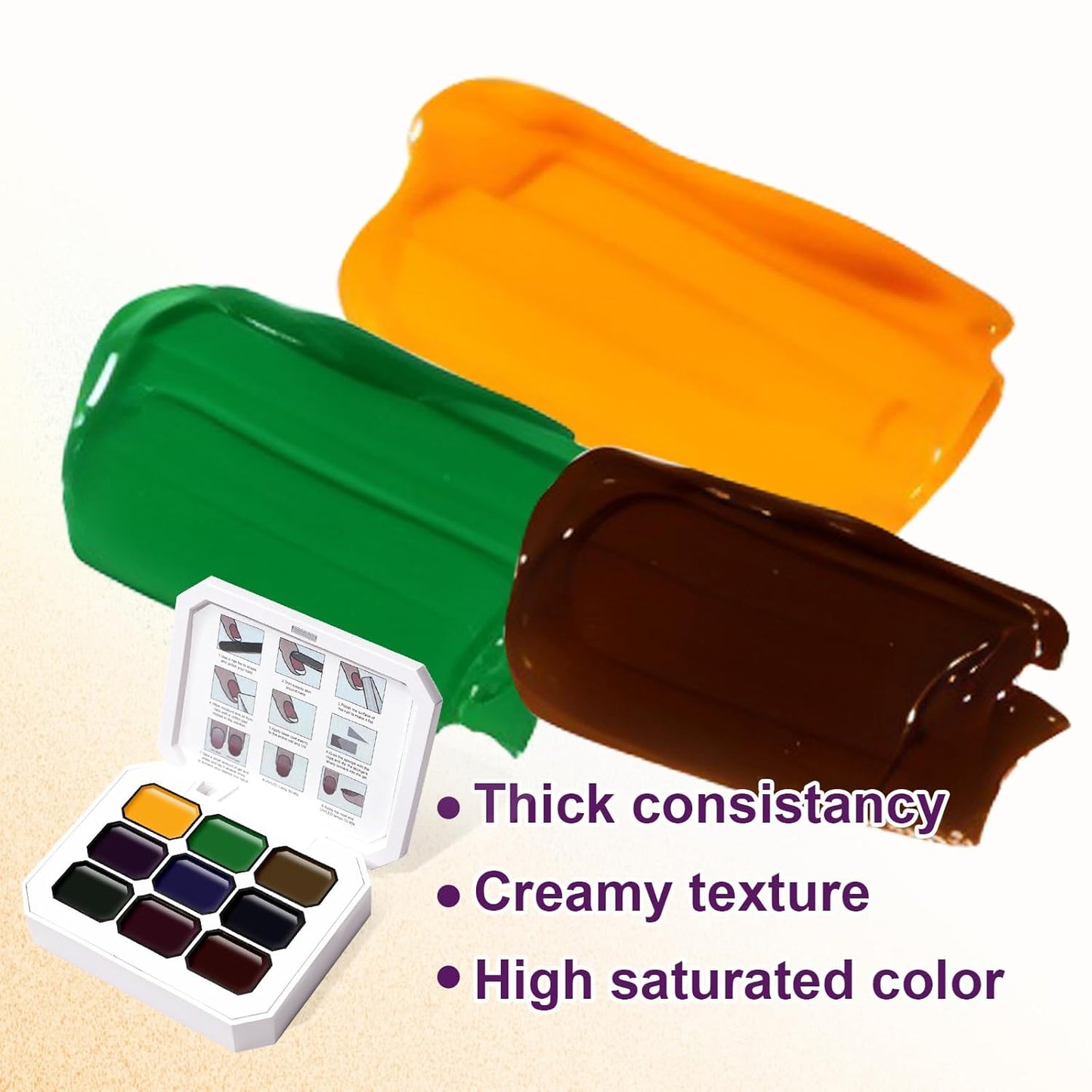 Gradient Painting Gel, 9 Colors Ombre Gel Nail Polish Glazed Colors for Pigment Pat Aura Nails French Manicure Soak Off UV Long-lasting High-glossy Home Nail Salon Dopamine Fructose-BrightBean Baby