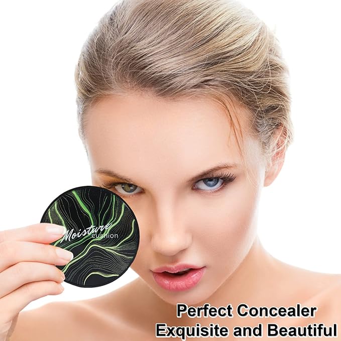 Mushroom Head Air Cushion CC Cream Foundation,QIUFSSE Mushroom Head Foundation BB Cream Makeup Foundation Concealer Brighten Long-lasting Oil Control and Moisturizing-Natural-BrightBean Baby