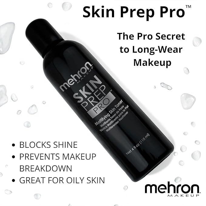 Mehron Makeup Skin Prep Pro Mattifying Skin Toner | Long Lasting Pre-Makeup Skin Primer 4 fl oz (120 ml)-BrightBean Baby