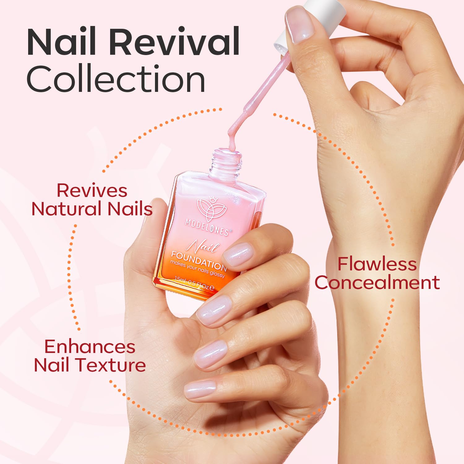 modelones Nail Strengthener Clear Gel Top Coat Nail Polish Cuticle Oil Pen Pink Nail Repair for Damaged Nails Care Kit for Women 15 ml Ridge Filler for Growth-BrightBean Baby