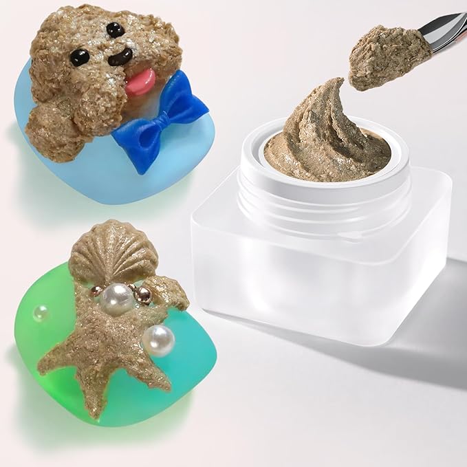 Double Rhythm 3D Nail Gel Solid Sculpting Gel for Nail Art Non-Sticky Hard Gel for Building Carving Molding Nail Extension Soak Off UV/LED Salon Home DIY 0.5 Oz (Gypsum Dark Gold)-BrightBean Baby