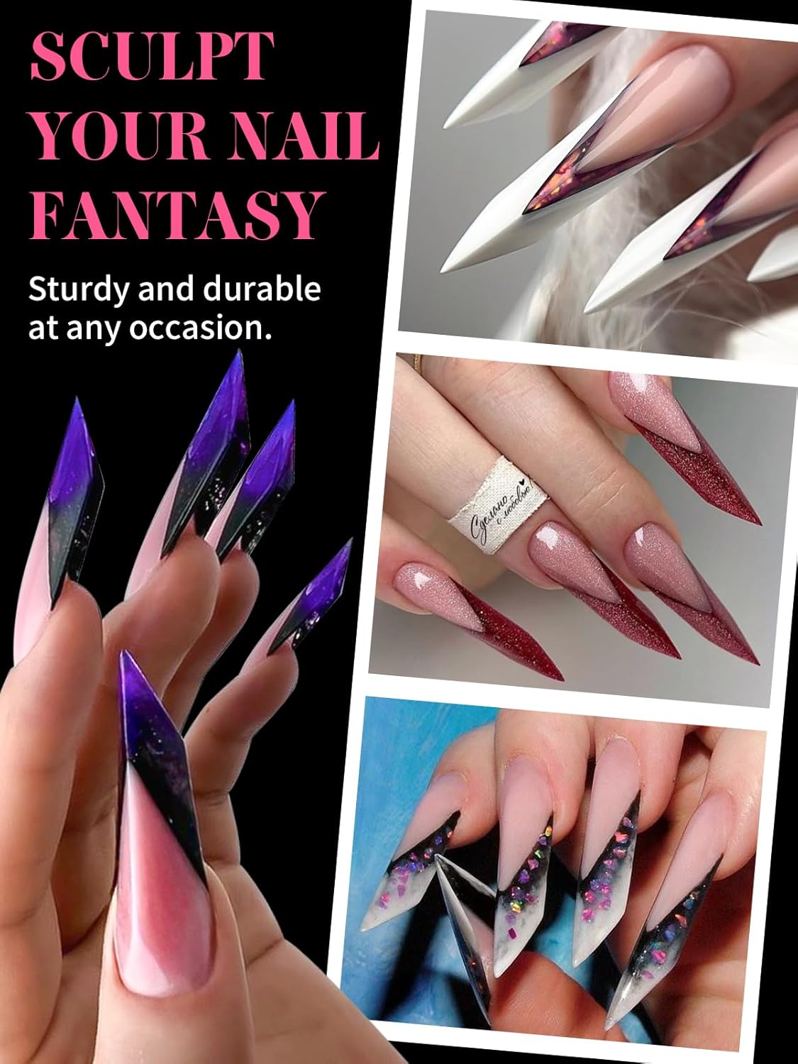 EBANKU Dual Nail Forms for Poly Extension Gel, 150 PCS Clear Claw Nail Molds Reusable 15 Sizes Nail Extension Forms for Builder Gel Manicure Design Salon DIY-BrightBean Baby