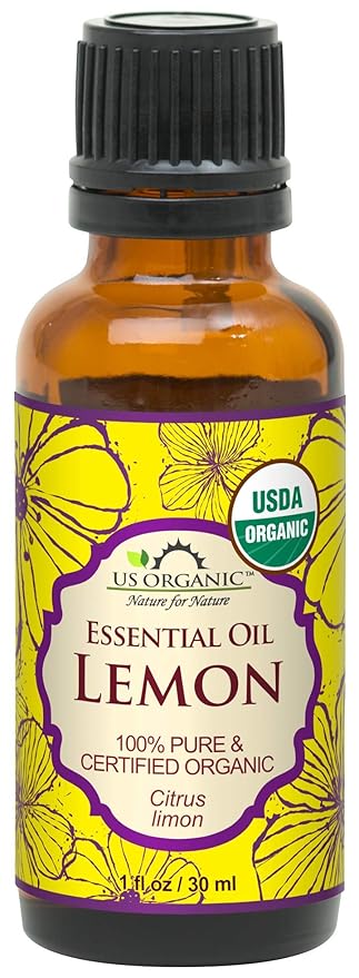 US Organic 100% Pure Lemon Essential Oil - USDA Certified Organic, Cold Pressed - W/Euro droppers (More Size Variations Available) (30 ml)-BrightBean Baby