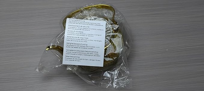 SANQIAHOME Antique 1.5L (50Oz) Stainless Steel Teapot with Infuser Gold