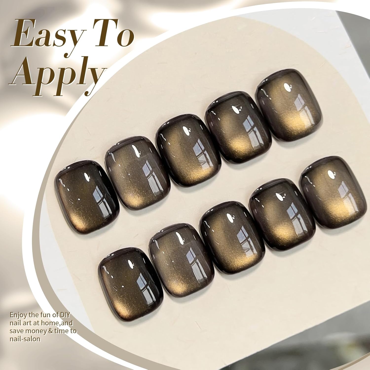 Born Pretty Cat Magnetic Eye Gel Nail Polish,Brown Jelly Glass Magnetic Gel Polish, Crow Glitter Soak Off Nail Art Salon Manicure Home Gift 15ml-BrightBean Baby