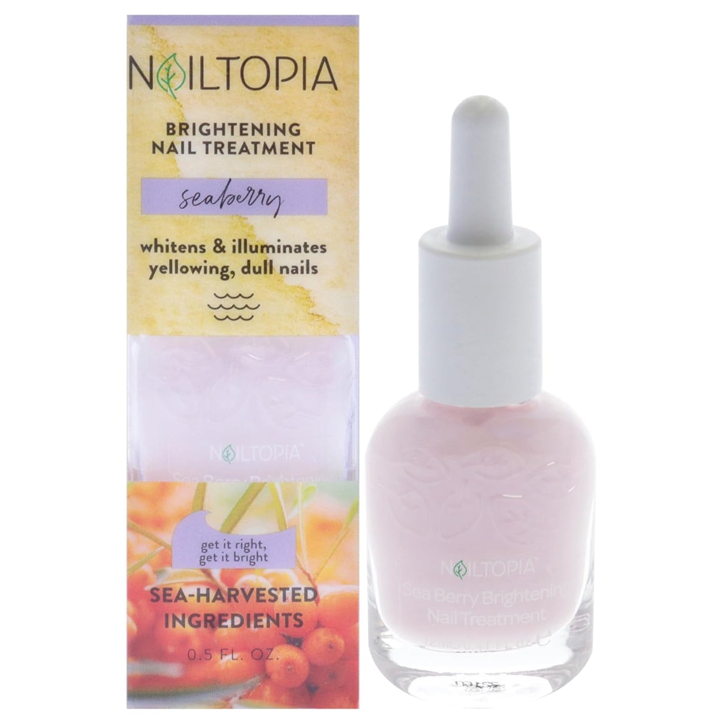 Nailtopia Healing and Brightening Nail Treatment - Nail Growth Oil - Nail Strengthener Treatment for Hard Nails - With Superfood Sea Berry - 0.41 oz-BrightBean Baby