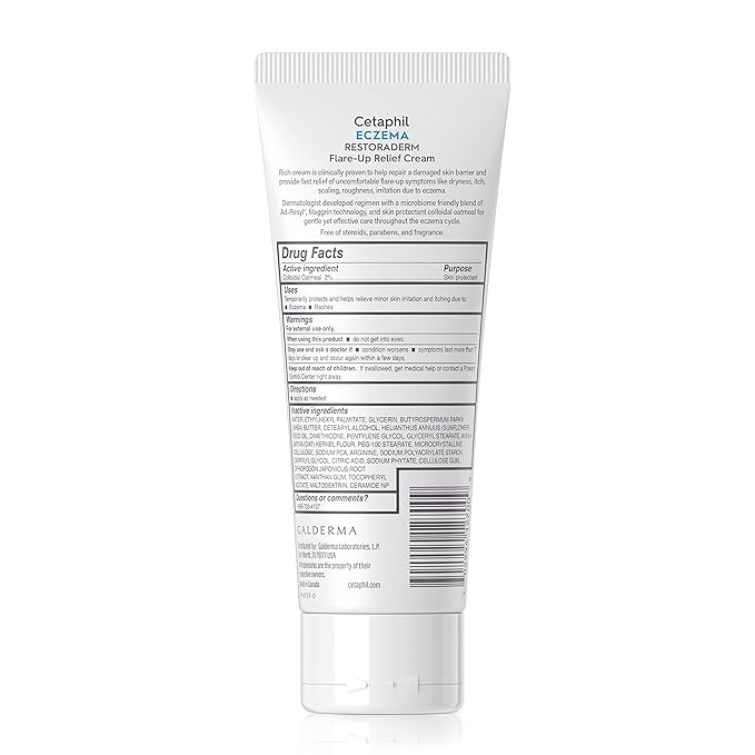 CETAPHIL ECZEMA RESTORADERM FLARE-UP RELIEF CREAM, For Eczema Prone Skin, 8 oz, Barrier Repair, 48 Hour Hydration, 2% Skin Protectant Colloidal Oatmeal, Steroid Free-BrightBean Baby