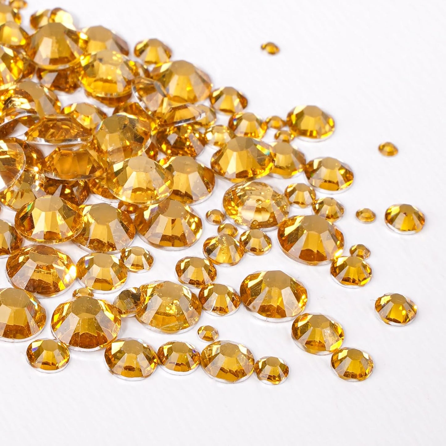 Canvalite 2784Pcs Gold Rhinestones Flatback Gems, Nail Rhinestones Nail Art Gems with Jewelry Glues, Pick Up Tweezers and Rhinestone Picker Dotting Pen, Nail Art Tools for Nails, Clothes, Face, Craft-BrightBean Baby