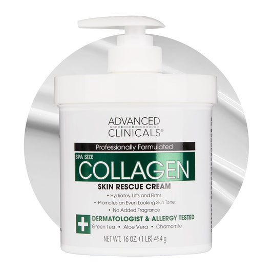 Advanced Clinicals Collagen Cream Body Lotion & Face Moisturizer W/Vitamin E | Skincare Moisturizing Collagen Lotion For Women, Men, Hand, & Neck Improves Look Of Crepey Skin & Uneven Dry Skin, 16Oz-BrightBean Baby