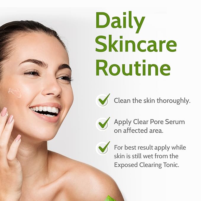 Exposed Skin Care Clear Pore Serum - Green Tea, Licorice Root, Salicylic Acid - Unisex Skin Serum for Oily, Sensitive Skin-BrightBean Baby