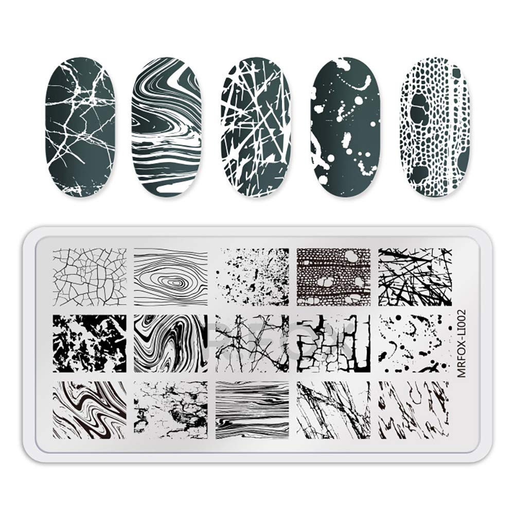 Mr. Fox Nail Print Board Set Graffiti Star Marble Pattern Bark Pattern Lace Abstract Pattern Art DIY hot Stamping Template-BrightBean Baby