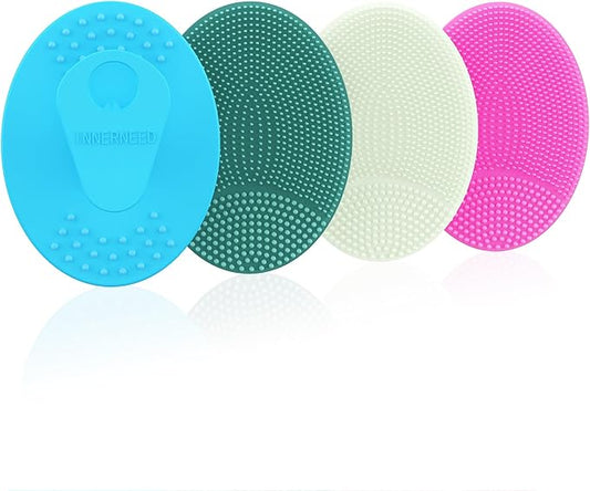 4 Pack INNERNEED Silicone Face Scrubber for Deep Cleansing and Exfoliation – Soft Facial Cleansing Brush, Gentle for All Skin Types, Blackhead Remover, Portable-BrightBean Baby