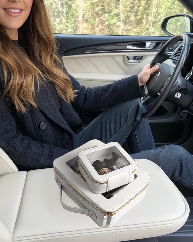 Clear Makeup Bag Small, TSA Approved Portable Toiletry Bag with Zipper Cosmetic Travel Bag Makeup Organizer Case Mini Makeup Pouch for Purse Car Organizer Bag for Women Men-BrightBean Baby