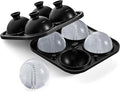 Bangp Baseball Ice Cube Molds,Novelty Baseball Gifts Ball Ice Maker Mold,2.2" Large Sphere Round Ice Cube Mold,Fun Shapes Large Whiskey Ice Cube Tray for Cocktails,Bourbon