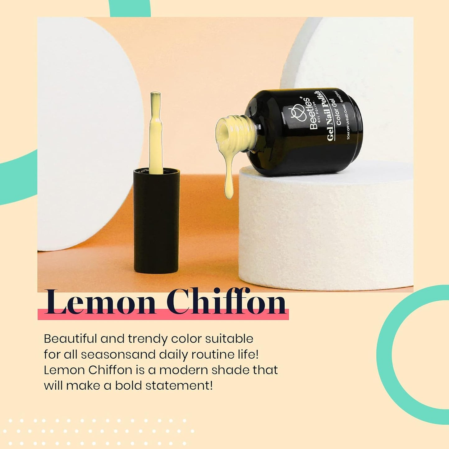 Beetles Pastel Gel Nail Polish 15ml Yellow Nail Polish Lemon Chiffon Cream Soak Off Uv Led Nail Lamp Nail Art Manicure Salon Diy Home Gel Colors Summer-BrightBean Baby